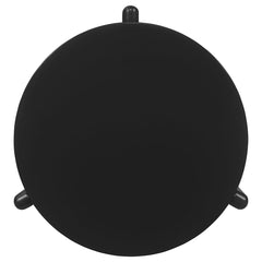 End Table, Round, Black Solid Wood with Three Legs