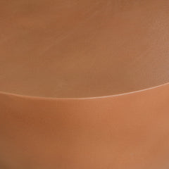 End Table, Round Concrete Drum Base in Terracotta