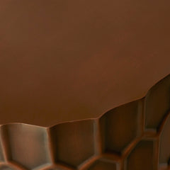 End Table, Round Iron and Copper with Antique Copper Finish