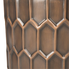 End Table, Round Iron and Copper with Antique Copper Finish