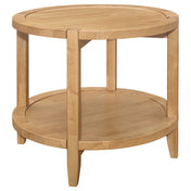 End Table, Round, Maple Finish Rubberwood