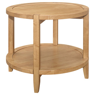 End Table, Round, Maple Finish Rubberwood