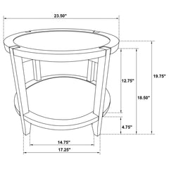 End Table, Round, Maple Finish Rubberwood