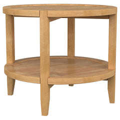 End Table, Round, Maple Finish Rubberwood