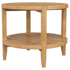 End Table, Round, Maple Finish Rubberwood