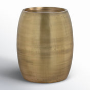End Table, Round Steel Drum Base, Antique Brass, 22 in H