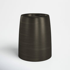 End Table, Round Steel with Gray Tray Top and Drum Base