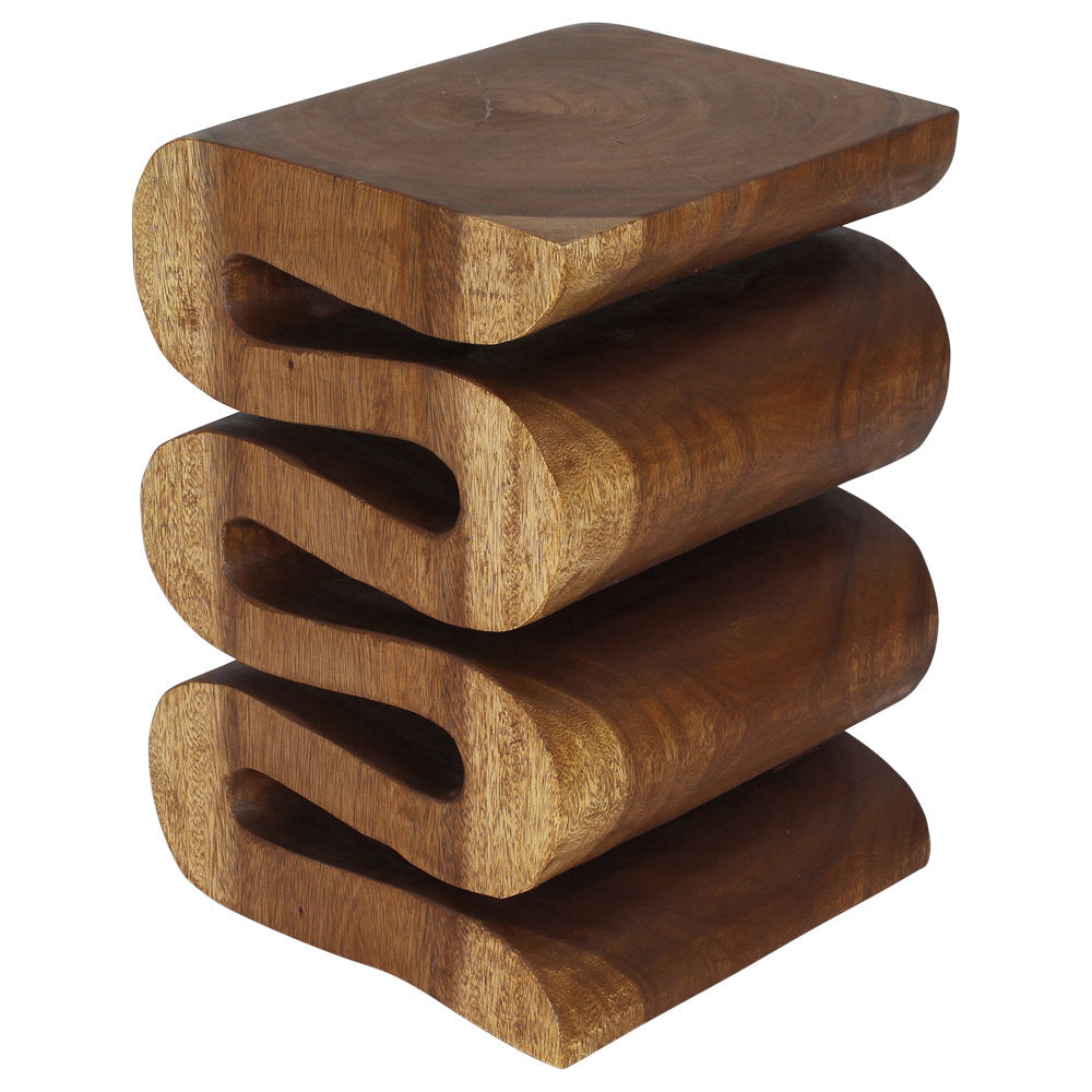End Table, Solid Acacia Wood in Walnut Finish