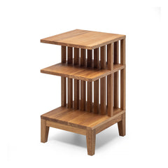 End Table, Solid American White Oak, 2 Shelves, Brown