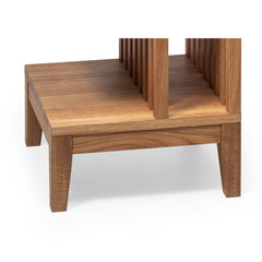 End Table, Solid American White Oak, 2 Shelves, Brown