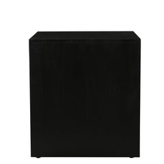 End Table, Solid Mango Wood with Storage Shelf in Black