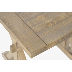 End Table, Solid Pine, Trestle Base, Distressed Light Brown