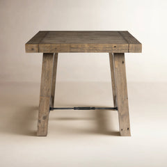 End Table, Solid Pine with Distressed Brown Finish