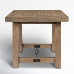 End Table, Solid Pine with Distressed Brown Finish