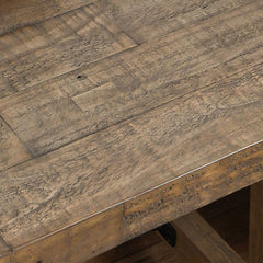 End Table, Solid Pine with Distressed Brown Finish