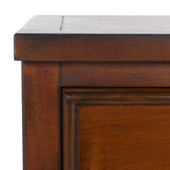 End Table, Solid Pine Wood with Storage Drawers, Brown