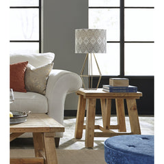 End Table, Solid Reclaimed Wood in Brown Rustic Finish