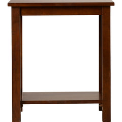 End Table, Solid Rubberwood with 1 Shelf, Espresso