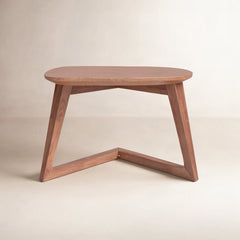 End Table, Solid Walnut with Brown Free-Form Top