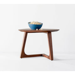 End Table, Solid Walnut with Brown Free-Form Top