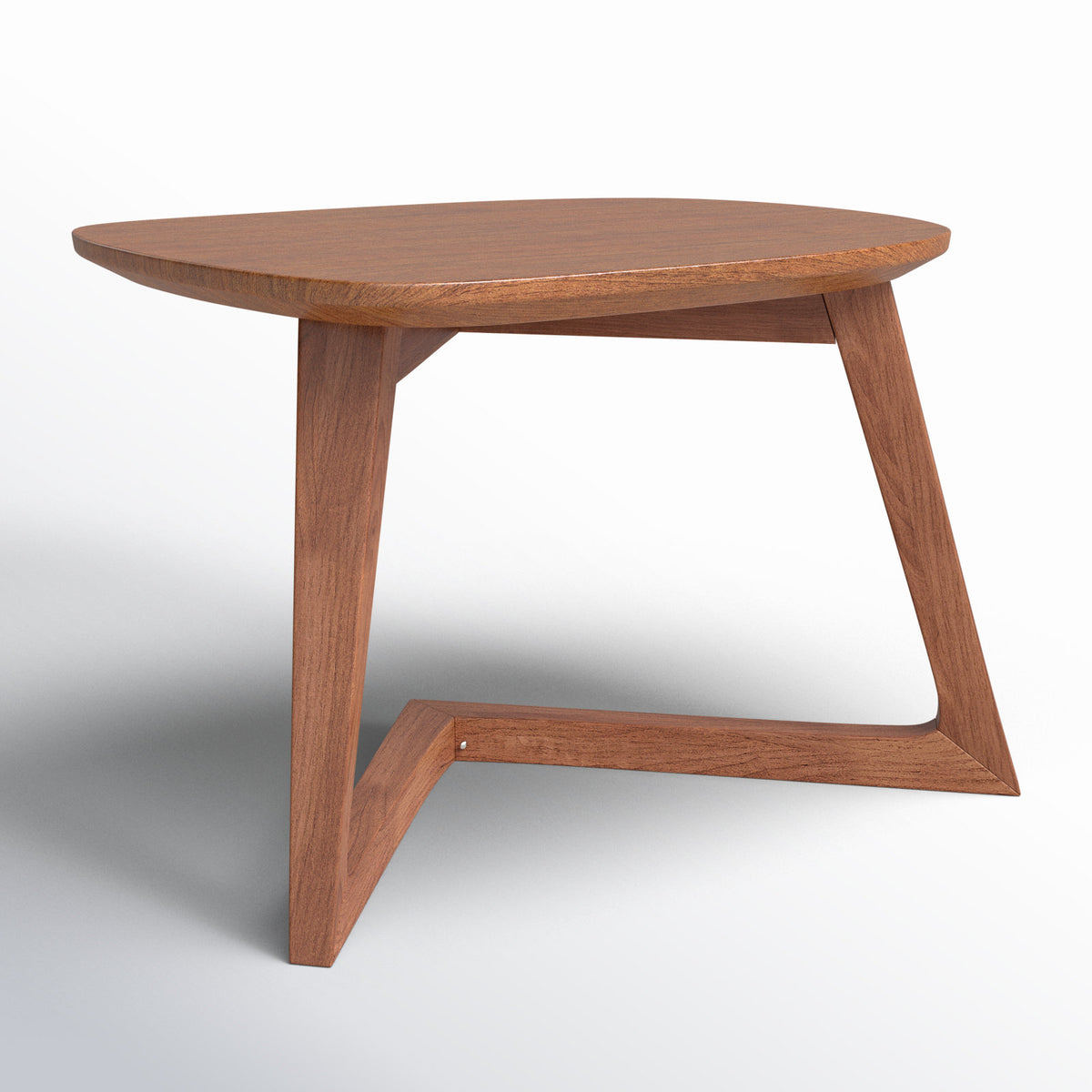 End Table, Solid Walnut with Brown Free-Form Top