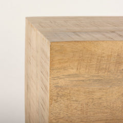 End Table, Solid Wood, 22 In Square Block Base