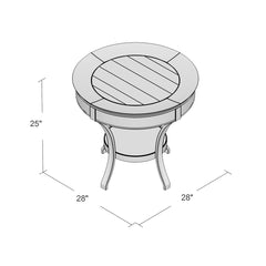 End Table, Solid Wood Top, Steel Base, Reddish Brown