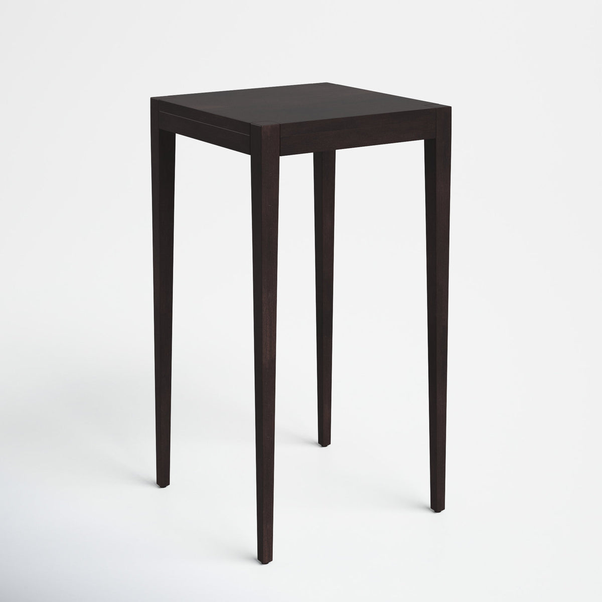 End Table, Solid Wood with Butcher Block Top in Coffee