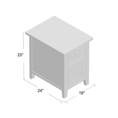 End Table, Solid Wood with Drawer and Cabinet in Deep Chocolate
