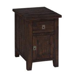 End Table, Solid Wood with Drawer and Cabinet in Deep Chocolate