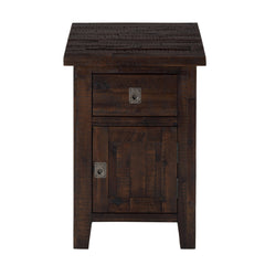 End Table, Solid Wood with Drawer and Cabinet in Deep Chocolate