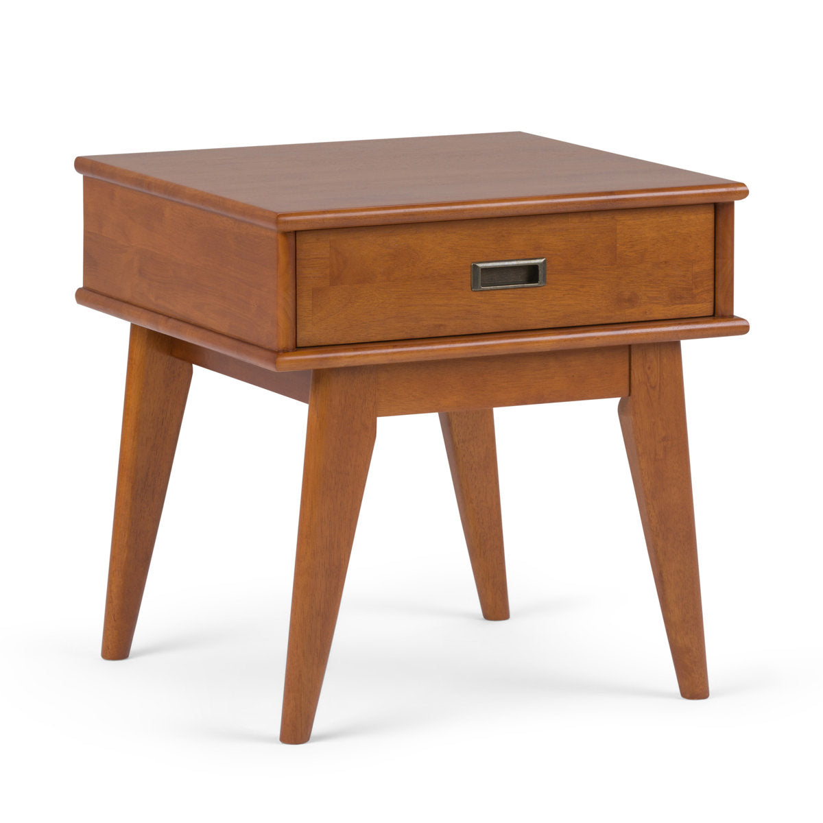 End Table, Solid Wood with Drawer and Tapered Legs