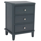 End Table, Solid Wood with Drawers, Steel Teal