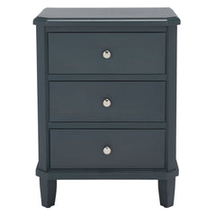End Table, Solid Wood with Drawers, Steel Teal