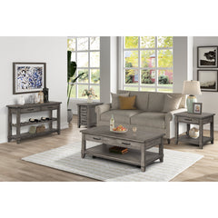 End Table, Solid Wood with One Drawer and USB Charging Port