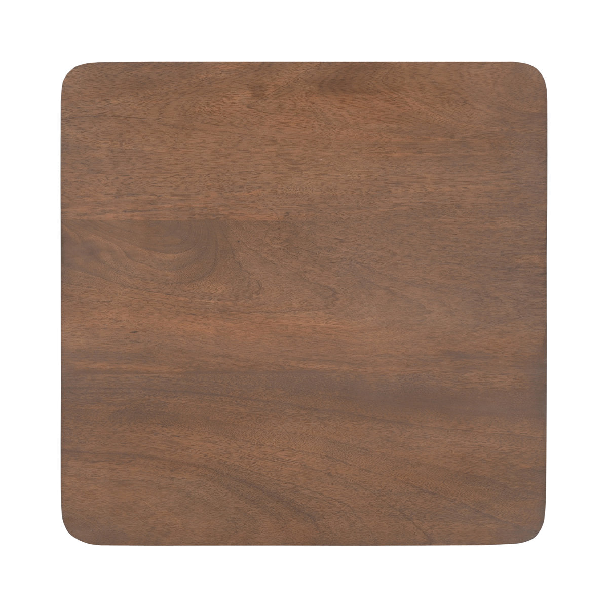 End Table, Square Solid Mango Wood with Brown Finish