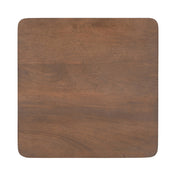 End Table, Square Solid Mango Wood with Brown Finish