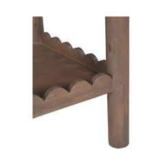 End Table, Square Solid Mango Wood with Brown Finish