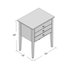 End Table, Two Drawers, 29 in Tall with Unfinished Solid Wood