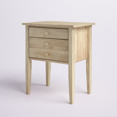 End Table, Two Drawers, 29 in Tall with Unfinished Solid Wood