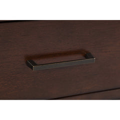 End Table with Drawer and Cabinet in Solid Wood, Dark Brown