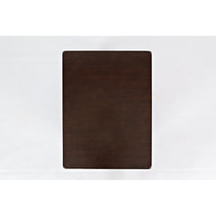 End Table with Drawer and Cabinet in Solid Wood, Dark Brown