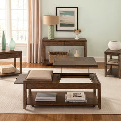 End Table with Drawer and Shelf, Brown Solid and Manufactured Wood