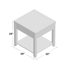 End Table with Drawer and Shelf, Brown Solid and Manufactured Wood