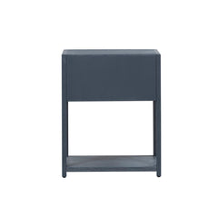 End Table with Drawer and Shelf in Blue Wood