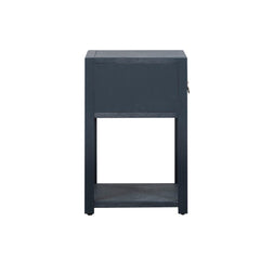 End Table with Drawer and Shelf in Blue Wood
