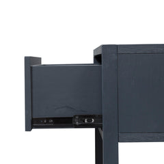 End Table with Drawer and Shelf in Blue Wood