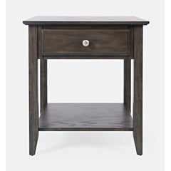 End Table with Drawer and Shelf, Solid and Manufactured Wood