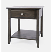 End Table with Drawer and Shelf, Solid and Manufactured Wood