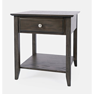 End Table with Drawer and Shelf, Solid and Manufactured Wood